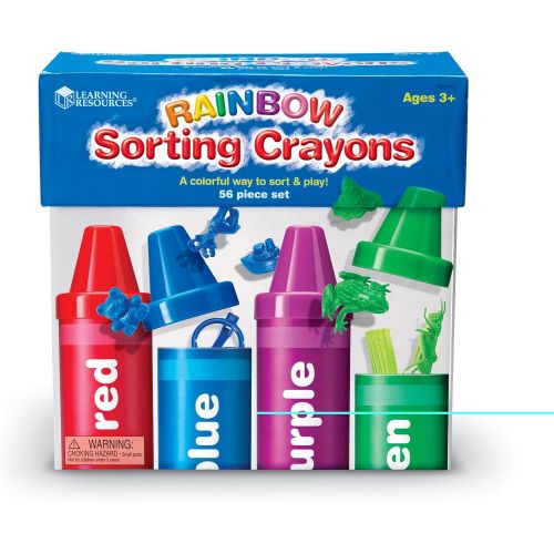  Learning Resources Rainbow Sorting Crayons, Various Colors, 56 Pieces