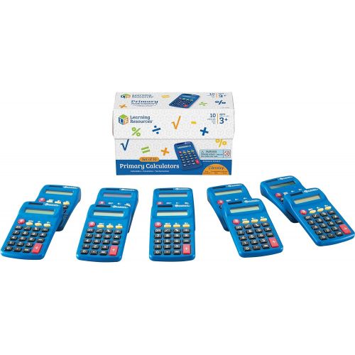  [아마존베스트]Learning Resources Primary Calculator, Basic Solar Powered Calculators, Teacher Set of 10 Calculators, Ages 3+