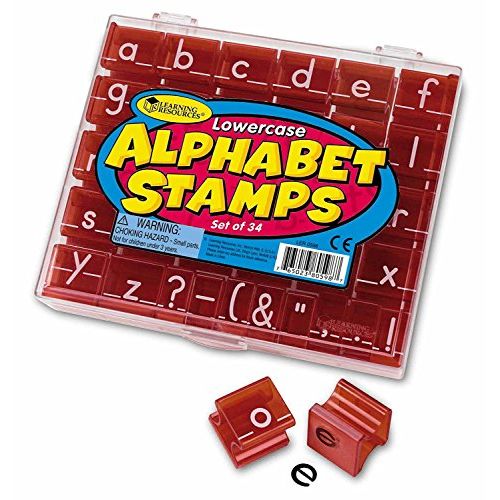  [아마존베스트]Learning Resources Lowercase Alphabet Stamps, Classroom Supplies, Alphabet Stamps for Kids, Teacher Accessories, Letter Learning, Stamps, 34 Pieces, Ages 3+