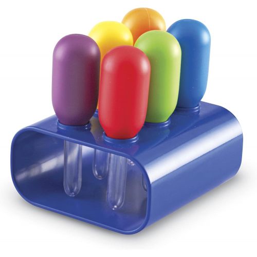  [아마존베스트]Learning Resources Jumbo Colorful Eyedroppers, Set of 6 with Stand, Science Class Tools, Sensory Table Accessories