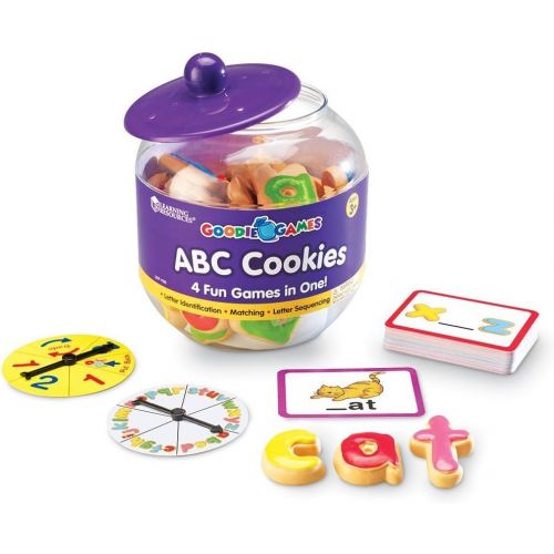  [아마존베스트]Learning Resources Goodie Games ABC Cookies, 4 Games in 1, Math Games for Kindergarten, Alphabet, Pre-Reading, Phonics, Ages 3+