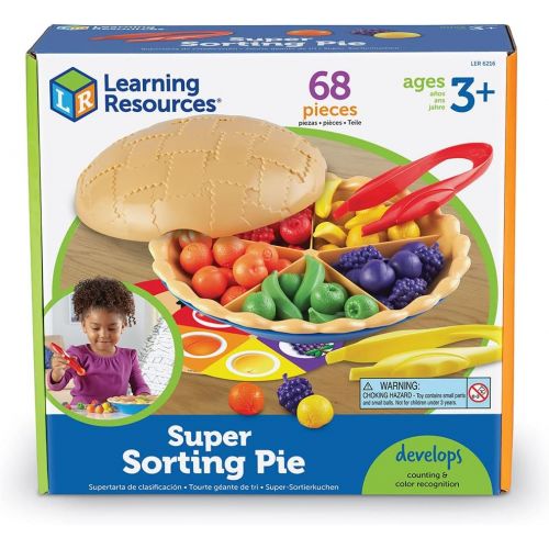  [아마존베스트]Learning Resources Super Sorting Pie, Fine Motor Toy, Early Number, Patterns, 68 Pieces, Grades Pre-K/Ages 3+