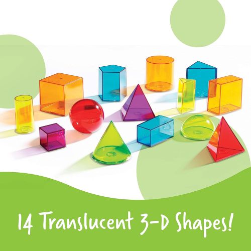  [아마존베스트]Learning Resources View-Thru Geometric Solids, Geometry Helper, 14 Pieces, Ages 8+