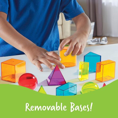  [아마존베스트]Learning Resources View-Thru Geometric Solids, Geometry Helper, 14 Pieces, Ages 8+