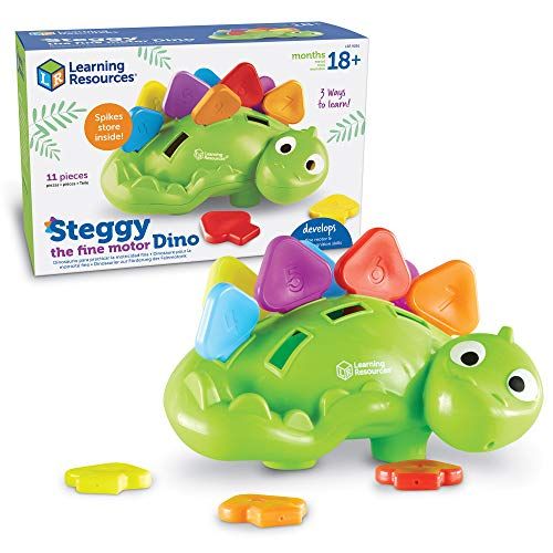  [아마존베스트]Learning Resources Steggy the Fine Motor Dino, Montessori Toys, Color Recognition, Developmental Toys, Fine Motor Toy, Ages 2+