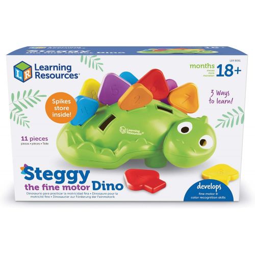  [아마존베스트]Learning Resources Steggy the Fine Motor Dino, Montessori Toys, Color Recognition, Developmental Toys, Fine Motor Toy, Ages 2+
