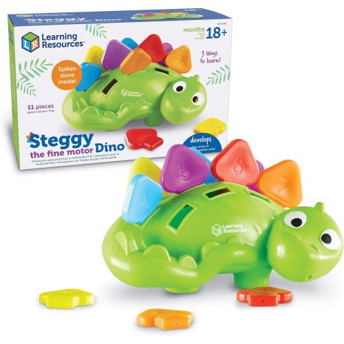  [아마존베스트]Learning Resources Steggy the Fine Motor Dino, Montessori Toys, Color Recognition, Developmental Toys, Fine Motor Toy, Ages 2+