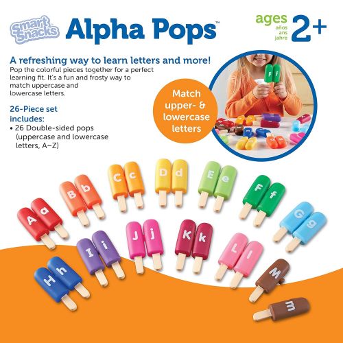  [아마존베스트]Learning Resources Smart Snacks Alpha Pops, Alphabet Matching & Fine Motor Skills Toy, Letters, 26 Double Sided Pieces, Ages 2+