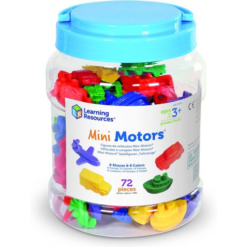  [아마존베스트]Learning Resources Mini Motors Counting and Sorting Fun Set, Early Math Skill, Set of 72, Ages 3+