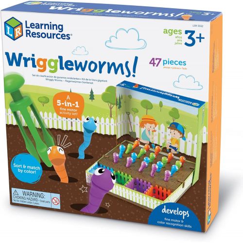  [아마존베스트]Learning Resources Wriggleworms! Fine Motor Activity Set, Toddler Fine Motor Skills, Easter Gifts for Kids, Ages 3+