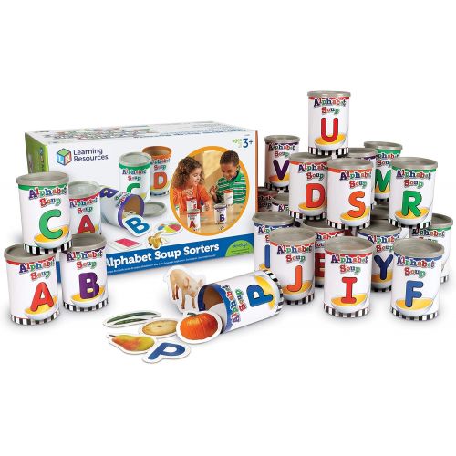  [아마존베스트]Learning Resources Alphabet Soup Sorters, Early Phonics, ABCs, Alphabet Awareness & Recognition, 208 Pieces, Ages 3+