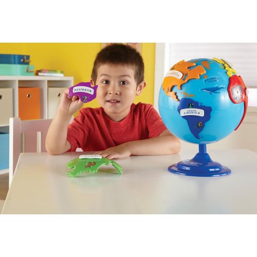  [아마존베스트]Learning Resources Puzzle Globe, 3-D Geography Puzzle, Fine Motor, 14 Pieces, Ages 3+ & Mini Muffin Match Up Counting Toy Set, Homeschool, Fine Motor, 76 Pieces, Ages 3+,Multi-Colo