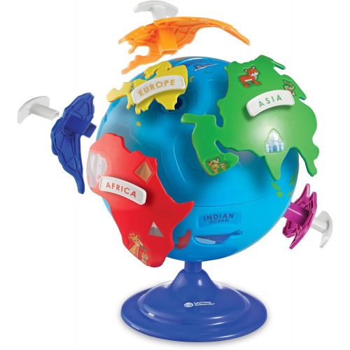  [아마존베스트]Learning Resources Puzzle Globe, 3-D Geography Puzzle, Fine Motor, 14 Pieces, Ages 3+ & Mini Muffin Match Up Counting Toy Set, Homeschool, Fine Motor, 76 Pieces, Ages 3+,Multi-Colo
