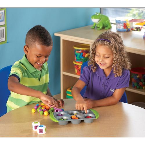  [아마존베스트]Learning Resources Puzzle Globe, 3-D Geography Puzzle, Fine Motor, 14 Pieces, Ages 3+ & Mini Muffin Match Up Counting Toy Set, Homeschool, Fine Motor, 76 Pieces, Ages 3+,Multi-Colo