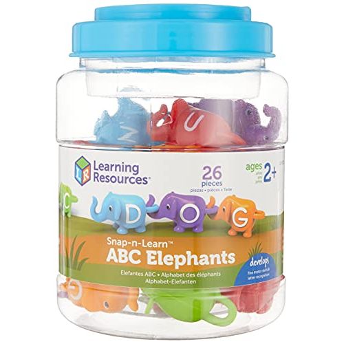  [아마존베스트]Learning Resources Snap-n-Learn ABC Elephants, Educational Toys, Alphabet Elephant Toy, Ages 2+