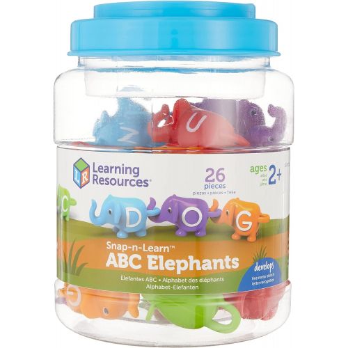  [아마존베스트]Learning Resources Snap-n-Learn ABC Elephants, Educational Toys, Alphabet Elephant Toy, Ages 2+