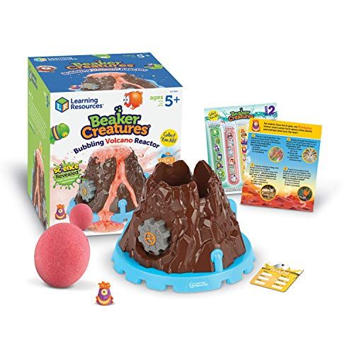  [아마존베스트]Learning Resources Beaker Creatures Bubbling Volcano Reactor, Preschool Science, Homeschool, STEM, Includes 5 Science Experiments, Easter Gifts for Kids, Easter Toy, 6 Pieces, Ages