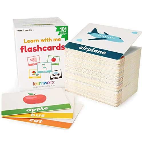  [아마존베스트]learnworx Flash Cards for Toddlers - 101 Cards - 202 Sides - Learn Objects, Numbers & Play Games - Great Value, Fun Learning and Educational Flashcards