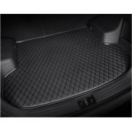 Leather Car Rear Trunk Mat Waterproof Handmade Cargo Liner for Porsche Cayenne 2011-2018(Black)