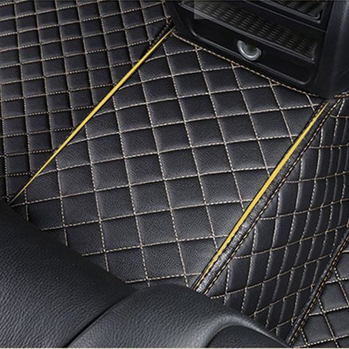  VioletLisa 3pcs Blk Leather+High Elastic Eponge+Non-Woven Fabric+XPE+Antiskid Burr Lining Car Floor Mats Carpet Liner Mat Main Driver+Copilot+Back Passenger Seats Set For 16-18 Hon