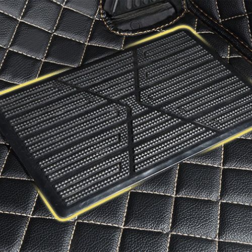  VioletLisa 3pcs Blk Leather+High Elastic Eponge+Non-Woven Fabric+XPE+Antiskid Burr Lining Car Floor Mats Carpet Liner Mat Main Driver+Copilot+Back Passenger Seats Set For 16-18 Hon