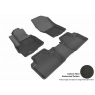 Leather 3D MAXpider Complete Set Custom Fit All-Weather Floor Mat for Select Mitsubishi Outlander Models - Kagu Rubber (Black)