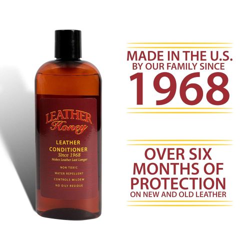  Leather Honey Leather Conditioner, Best Leather Conditioner Since 1968. for Use on Leather Apparel, Furniture, Auto Interiors, Shoes, Bags and Accessories. Non-Toxic and Made in Th