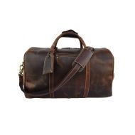 Leather castle Leather Castle Genuine Vintage Men’s Duffel Sports Gym, Travel, Carry-on Luggage Bag, Chocolate Brown