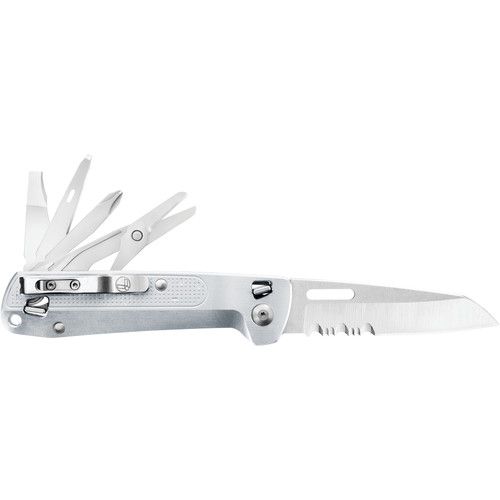 레더맨 Leatherman FREE K4X Pocket Knife Multi-Tool (Silver, Clamshell Packaging)