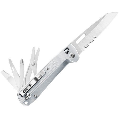 레더맨 Leatherman FREE K4X Pocket Knife Multi-Tool (Silver, Clamshell Packaging)