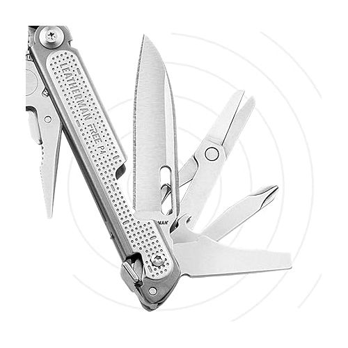 레더맨 LEATHERMAN, FREE P4 Multitool with Magnetic Locking, One Size Hand Accessible Tools and Premium Nylon Sheath and Pocket Clip, Made in the USA