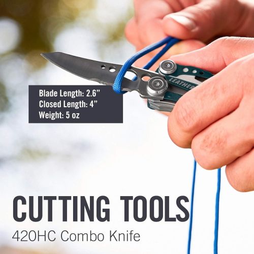 레더맨 [아마존베스트]LEATHERMAN - Skeletool Lightweight Multitool with Combo Knife and Bottle Opener, Columbia Blue