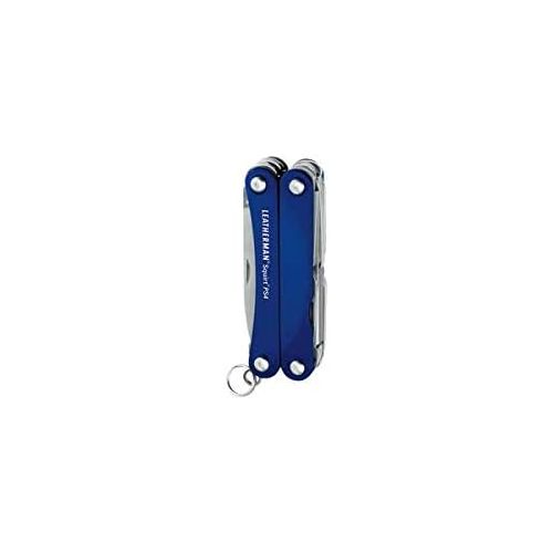 레더맨 [아마존베스트]LEATHERMAN - Squirt PS4 Keychain Multitool with Spring-Action Scissors and Aluminum Handles, Blue