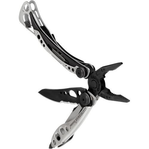 레더맨 LEATHERMAN, Skeletool Lightweight Multitool with Combo Knife and Bottle Opener, Limited Edition Black/Silver