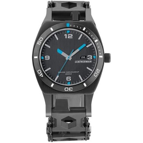 레더맨 LEATHERMAN - Tread Tempo Watch, Customizable Multitool Timepiece, Black