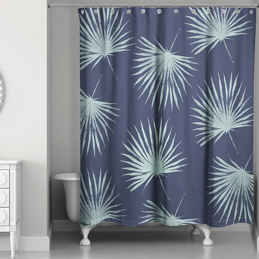  Leaves Shower Curtain in NavyGreen