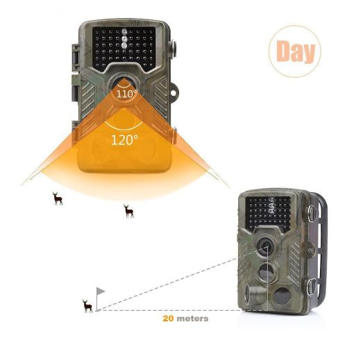  Lebaihui Trail Game Camera,Waterproof Hunting Scouting Cam for Wildlife Monitoring with Thermal Induction Infrared Imaging,12MP 1080P,120° Wide Angle Lens, 0.5s Trigger Speed,LED Flash Phot