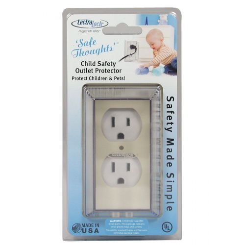  [아마존베스트]LectraLock - Baby Safety Electrical Outlet Cover - Large Plug Cover - Deep Babyproof Socket Cover, Almond