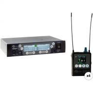 Lectrosonics M2 Digital IEM/IFB Monitoring System with Dante Kit with Four M2Ra Receivers (470 to 608 MHz)