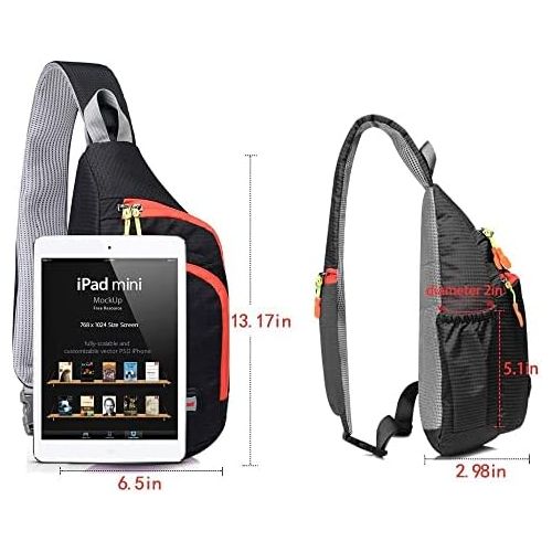  Lecxci Outdoor Chest Sling Bag Lightweight Waterproof Backpack for Unisex /Man/Women