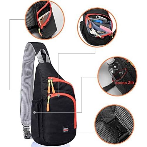  Lecxci Outdoor Chest Sling Bag Lightweight Waterproof Backpack for Unisex /Man/Women