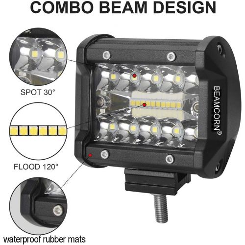  [아마존 핫딜] [아마존핫딜]Led Light Bar 4 Inch BEAMCORN Led Pods 120W 12000Lm Waterproof Cube Spot Flood Combo Off Road Lights Driving Backup Lights for Trucks Jeep RZR ATV UTE UTV