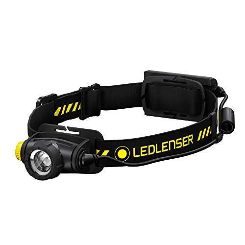  Ledlenser, H5R Work Rechargeable Headlamp, 500 Lumens, Advanced Focus System, Constant Light Output, Dimmable, Magnetic Charge System, Dustproof, Waterproof, Rubber Covers, Protect