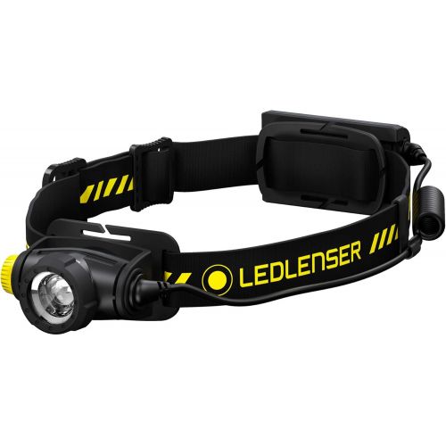  Ledlenser, H5R Work Rechargeable Headlamp, 500 Lumens, Advanced Focus System, Constant Light Output, Dimmable, Magnetic Charge System, Dustproof, Waterproof, Rubber Covers, Protect