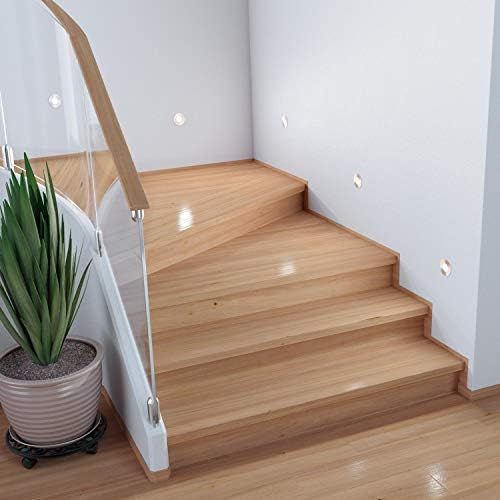  ledscom.de FEX LED Stair Light, Square Recessed, 8 x 8?cm, 230V, Selectable Colour and Light Colour