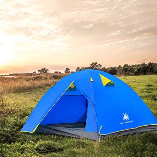  Ledu Outdoor-Zeltzelt, tragbares Bergsteigen am Strand Klettern Kuppel haltbares Zelt, geeignet fuer Familien 3-4 Personen,ArmyGreen