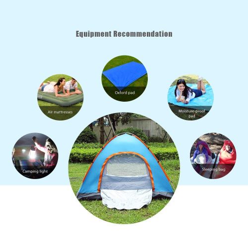  Ledu Outdoor Tent Waterproof and UV Safe Automatic Instant Configuration Double Door 2 Person Canopy Camping Beach Tent