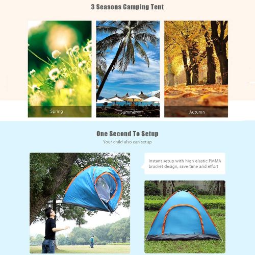  Ledu Outdoor Tent Waterproof and UV Safe Automatic Instant Configuration Double Door 2 Person Canopy Camping Beach Tent