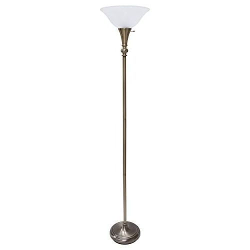  Ledu L9003 Incandescent 3-Level Torchiere, Alabaster Shade, 68-12h, Antique Brass