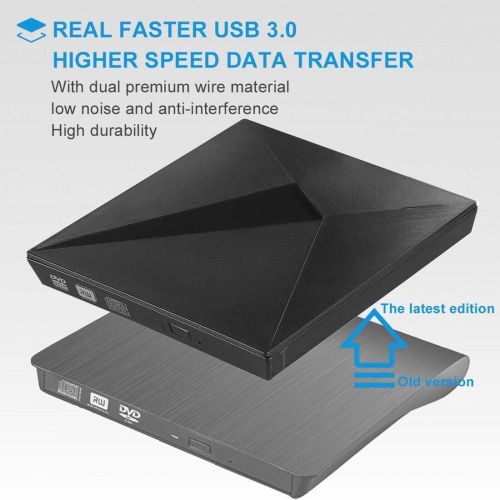  [아마존 핫딜]  [아마존핫딜]LeeKooLuu External DVD Drive for Laptop, Portable High-Speed USB-C&USB 3.0 CD Burner/DVD Reader Writer for PC Desktops, Compatible with Windows/Mac OSX/Linux